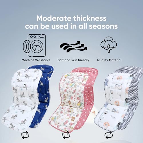 Baby Sitzauflage für Kinderwagen,Baby Sitzeinlage aus 100% Baumwolle Weiche und Reversible Autositz Kinderwagenauflage für Babyschale Buggy