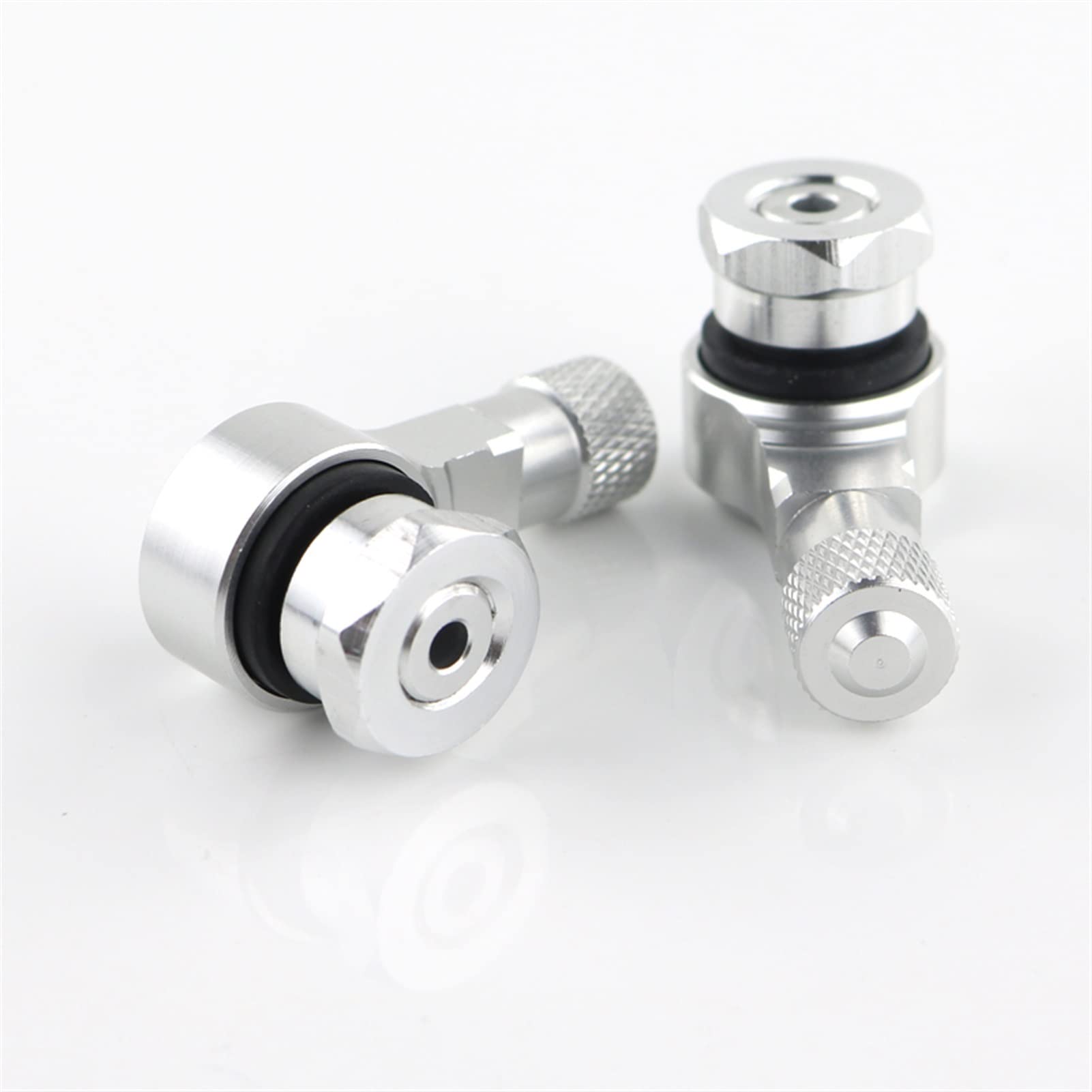 Accessoires Tiges De Valve De Pneu Tubeless De Roue De Commande Numérique par Ordinateur De Moto 11.3mm 90 Degrés pour H&Onda Goldwing GL1800 GL1500 (Color : Silver)