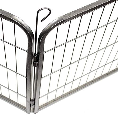 Wire Pen Dog Fence Playpen - Pet Dogs & Cats Outdoor Exercise Pens - Tube Gate w/Door - (8 Panel / 30 Square Feet Play… - Image 5