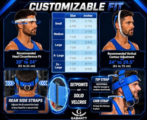 Image of Neck Trainer Exerciser Equipment. Neck Harness Weight Lifting Kit | Neck weight lifting harness, 2 resistance bands, workout pin, iron neck chain. Head harness neck training strengthener men