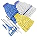 Loop End Cotton Commercial Mop Head Replacement with 59’ Telescopic Handle - String Kitchen Mops for Floor Cleaning with 3 Sizes | Heavy Duty Wet Floor Mop | Industrial Wet Mop Handle Set