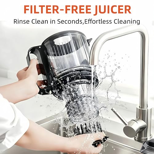 Image of Cold Press Juicer Machines, 5.3 inch Large Feed Chute Slow Juicer | 60s Easy To Clean Masticating Juicer for Whole Fruits & Vegetables, 300 W Quiet Juice Extractor, 99% High Juice Yield