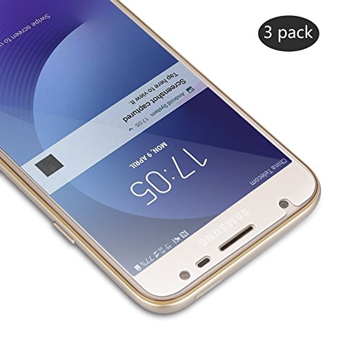 SUERW Verre Trempé Samsung Galaxy J3 2017, [3-Pack] Vitre Film Protection d'écran Pour Samsung Galaxy J3 2017 (0,33mm, 9H Dureté, Ultra HD)