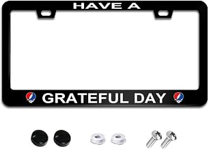 Have A Grateful Day License Plate Frame, Weatherproof Car Accessories 2 Holes with Screw Caps for Men Women 12x6 Inch