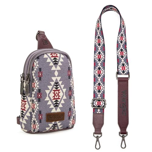 Image of Wrangler Small Sling Bag for Women, Leather Crossbody Bags Cross Body Purse Fanny Packs with Adjustable Strap for Gift
