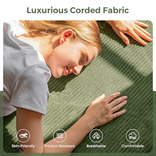 MAXYOYO Loveseat Sofa Bed, 4 in 1 Foldable Floor Sofa Couch in A Box with 2 Cup Holders, Convertible Boneless Couch Folding Recliner Sleeper Chair for Living Room, No Assembly Required, Green - Image 6