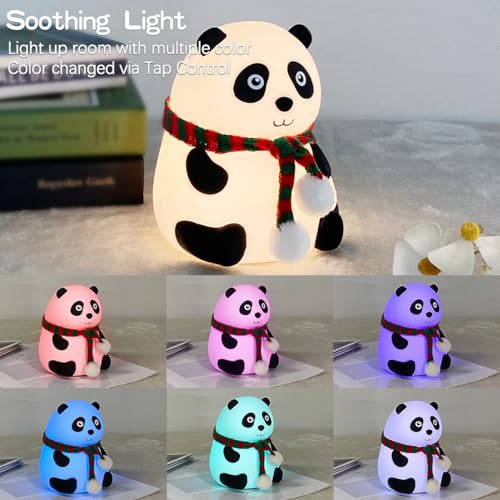 Image of MILONI USA Cute Panda Night Light, Led Squishy Animal Lamp, Dimmable Nightlight for Room Decor