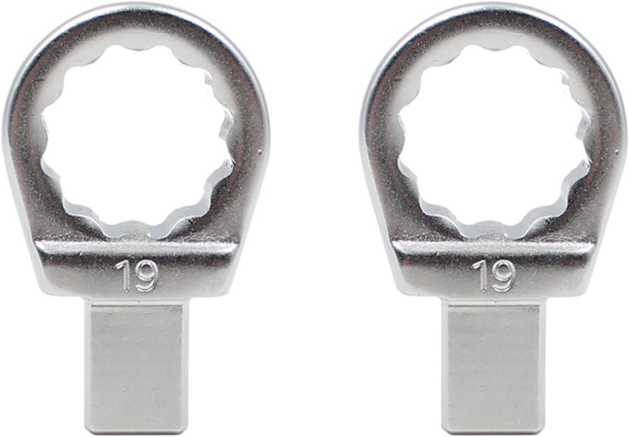 SEIWEI Box End Interchangeable Torque Wrench Head Interchangeable Torque Wrench Head Maintenance Spanner Accessory Hand Tool Suitable for 9 x 12mm Connectors(19mm, 2 PCS)