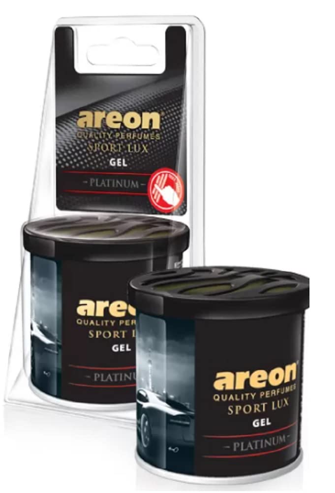 AREON GSLB03 Car Perfume GEL Can LUX Air Freshener Long Lasting Scent for Car or Home Odor Eliminator - PLATINUM