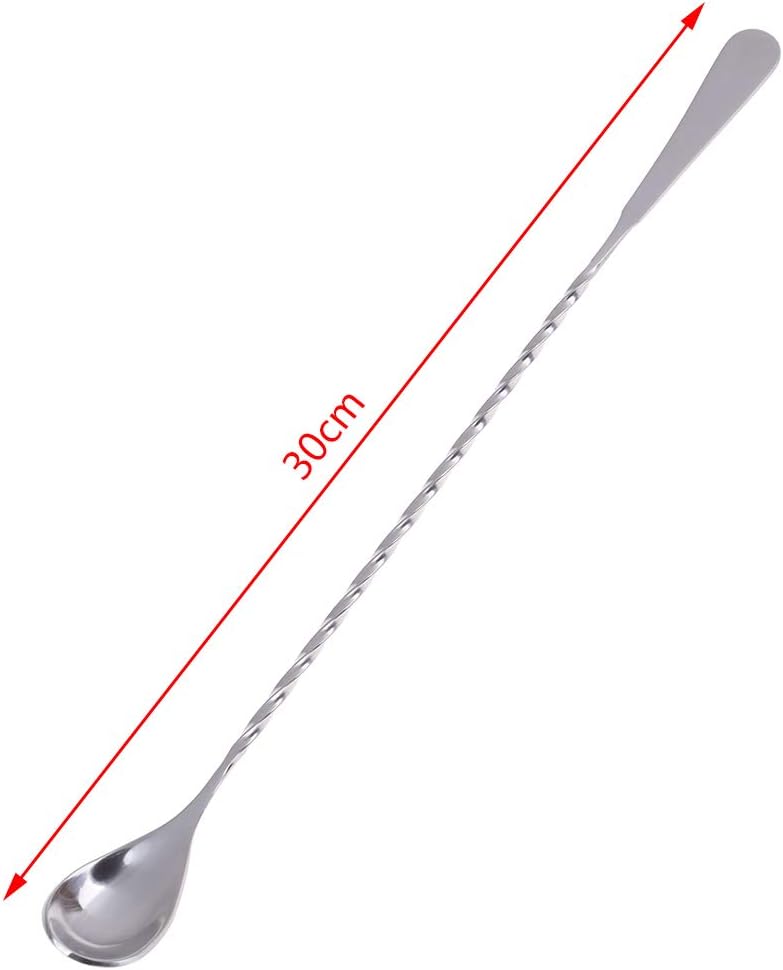 Diyiming Measure Cup Long Handle Mixing Spoon,Stainless Steel Bar Spoon