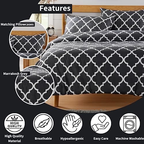 Olivia Rocco Easy Care Printed Duvet Cover Set 100% Polyester Breathable Stylish Comforter Reversible Quilted Bedding Bed Sets With Pillowcases MARRAKESH DUVET SET - Image 4