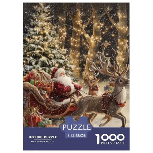 Papá Noel 1000 Piezas Rompecabezas Juego De Familia Creativo Navidad Puzzles Bonita Decoración Rompecabezas para Adultos Y Niños 38x26cm/1000pcs