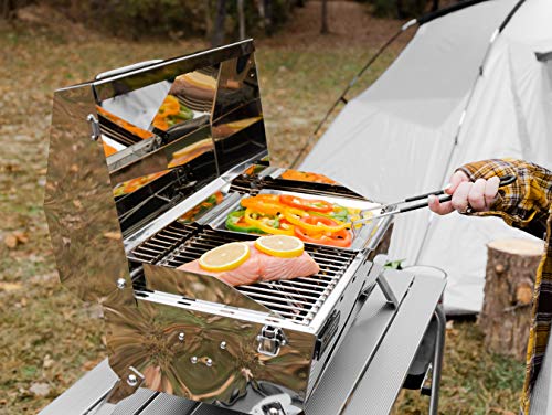 Camco Olympian 4500 Stainless Steel Portable Gas Grill - Connects To 1 lb Disposable Propane Bottle, Integrated Folding Tabletop Legs (57251) - Thumbnail 2