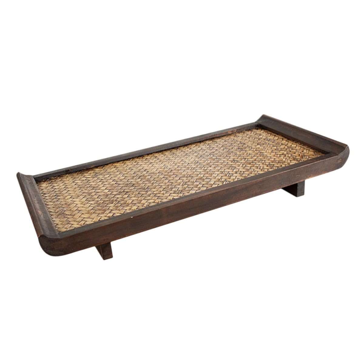 Plateau de service en bambou avec design pratique pour les restaurants et les mariages – Plateau multifonction pour goûter et petit-déjeuner en couleur café, parfait pour le divertissement