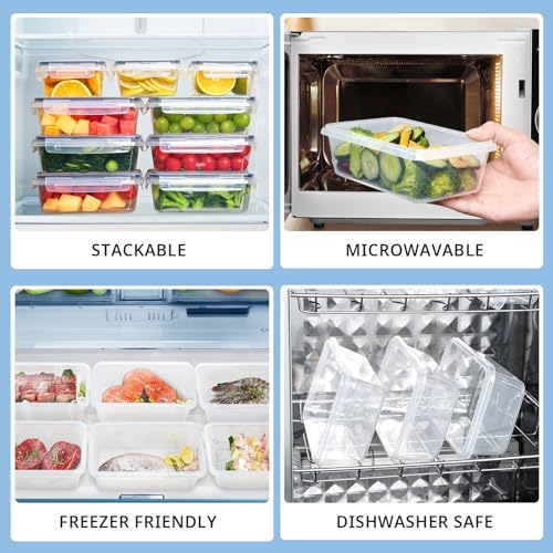 Hibisaws Frischhalteboxen 100% Luftdicht mit Deckel, 10 Stück à 1L, BPA-frei - Ideal für Gefrierfach, Kühlschrank, Mikrowelle & Lunchbox