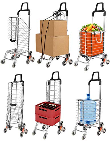 Einkaufstrolley, faltbarer Einkaufswagen auf Rädern, großer und leichter Einkaufstrolley mit abnehmbarer Tasche… – Bild 4