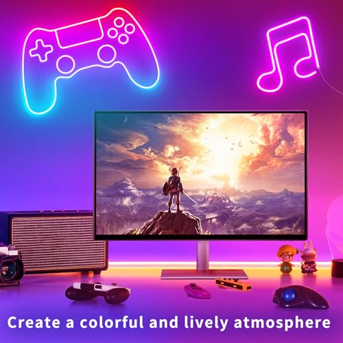 Image of 100FT RGB Neon Rope Lights,24V Neon Lights with Remote /APP Control | IP65 Waterproof Flexible RGB Neon LED Strip Lights for Bedroom Room DIY Decoration(2 Rolls of 50ft with Snap &Screws)