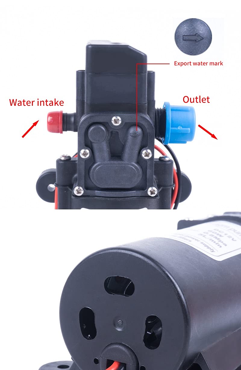 Boosterpumpe aus Edelstahl für Rasen-Jet-Pumpen Micro-Hochdruck-Membran-Waschauto-Pumpe, automatischer Schalter landwirtschaftlicher elektrischer Wasserpumpe for DC 12V 4L / min Selbst-Priming-Pumpen