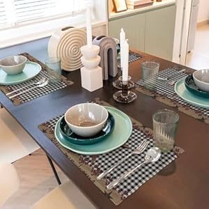 Rustic star placemats vintage wood barn black grid western texas farmhouse country bless home table mats placemat for kitchen dining table decor 12×18 inch 4pcs  urban country home decor