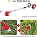 Cordless Garden Strimmers,Electric Cordless 21v Grass Strimmer with 2 X 2000mAh Battery, Adjustable Metal Blades,Garden Trimmer Telescopic Lightweight with Roller for Gardens,Park Lawns (Red)