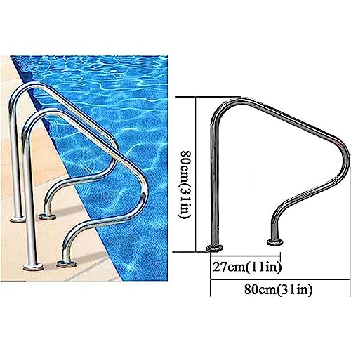 Barandal para piscina de acero inoxidable pulido 3 curvas miniatura 3