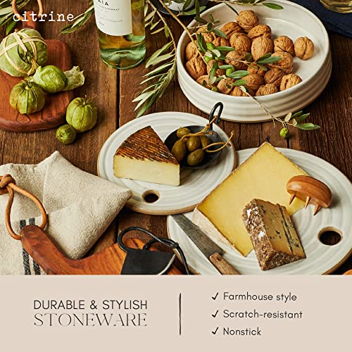 Monterey By Citrine Serving Board, Decorative Stone Plate, Round Charcuterie Board, Large #TOP2