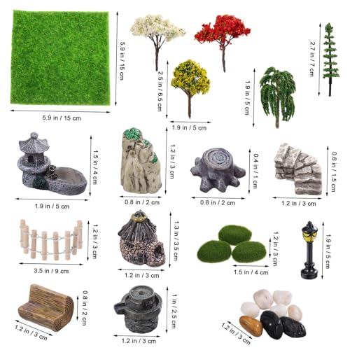 Figurines miniatures arbres de jardin pour micro paysage POPETPOP - 8