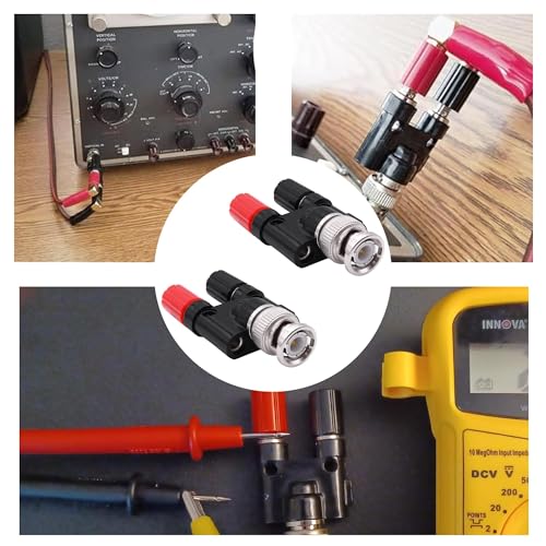Adaptador BNC macho a doble banana hembra 2 piezas miniatura 7