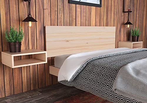 LA WEB DEL COLCHON Cabecero de Madera Rústico Vintage para Cama de 150 (160 x 44 cms.) Crudo sin Pintar | Cabeceros Madera | Dormitorio Matrimonio | Cabezal Cama |Estilo nórdico