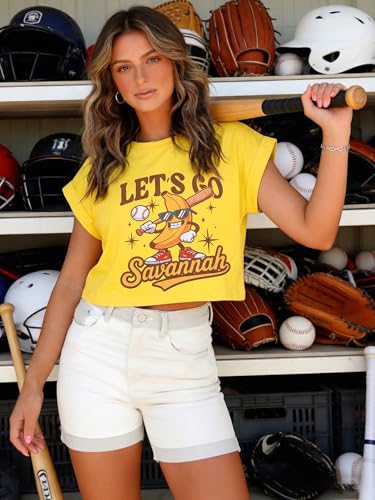 Image of Baseball Shirts Women Baseball Mom Tshirt Funny Ballgame Graphic Tee Game Day Fan Gift Casual Short Sleeve Crop Tops