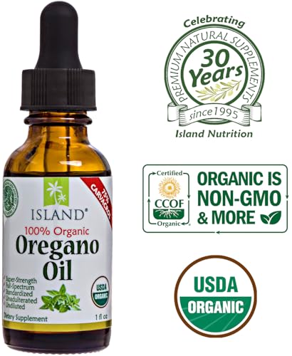 image for Island Nutrition, Oregano Oil Organic Liquid Drops - 100% Pure & Undil