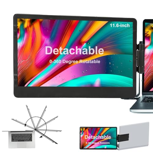 Image of farfi Laptop Screen Extender - 360 Rotatable Portable Monitor | 11.6 inch inch Foldable Laptop Monitor Extender with USB-C & Mini HDMI, Plug and Play for Mac, PC, and Android, 91005358FARFI