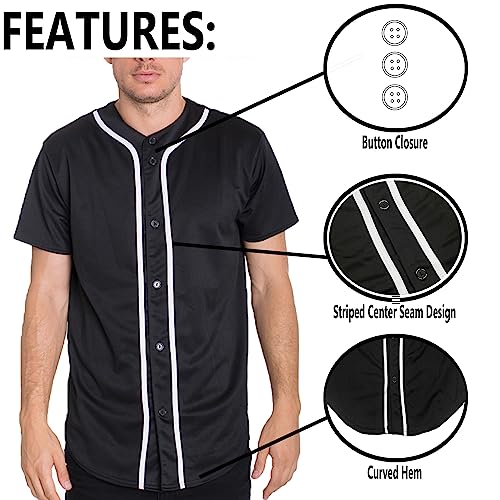 Camisa de béisbol para hombre Weiv Gear con botones, uniforme deportivo activo de equipo miniatura 4