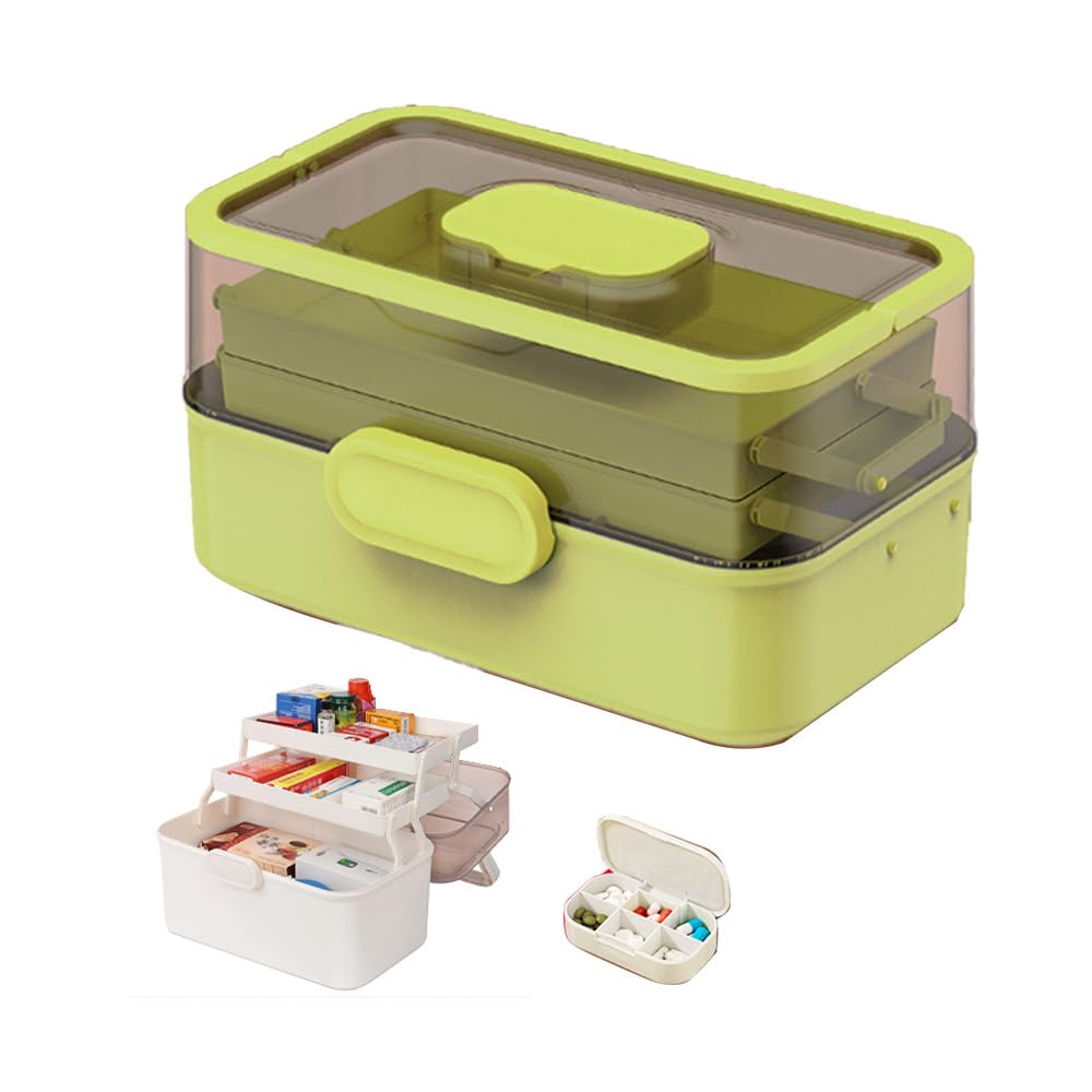⭐️未使用⭐️救急箱 薬箱 二層式 大容量 かわいい ポータブル ボックス Amazon.co.jp: 大容量 救急箱 薬箱 2層/3段式 折り畳み式 救急ボックス