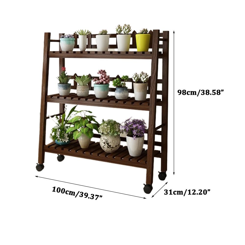 Supporto Per Piante In Legno Massello Naturale – Porta Piante Multiplo Ad Angolo Per Interni Ed Esterni, Fioriera A Scaletta Per Balcone E Giardino - 3