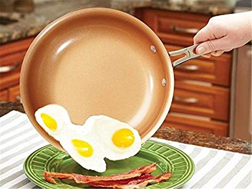 Frigideira Antiaderente De Cerâmica e Titânio Frita Sem Óleo 24 Cm + Espátula