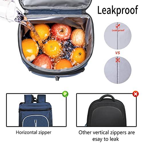 Image of FORICH Soft Insulated Waterproof Backpack Cooler Bag Leak Proof Portable Cooler for Work Lunch Travel Beach Camping Hiking Picnic Fishing Beer - Blue