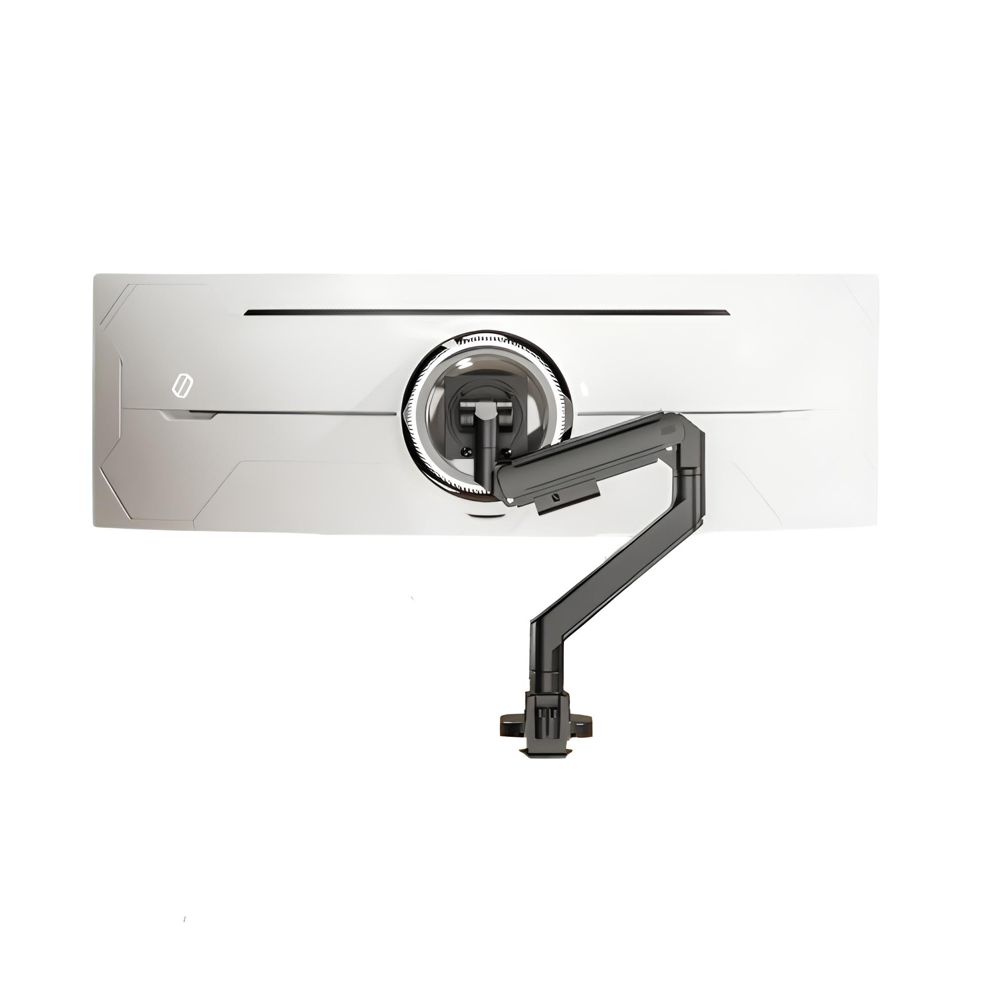 NAVOControl Single Monitor Arm - Model Y PRO, Desk Mount for 17-57 inch Flat & Curved Screens, Heavy-Duty Steel with Gas Spring Tech Monitor Mount up to 27KGs (Black)