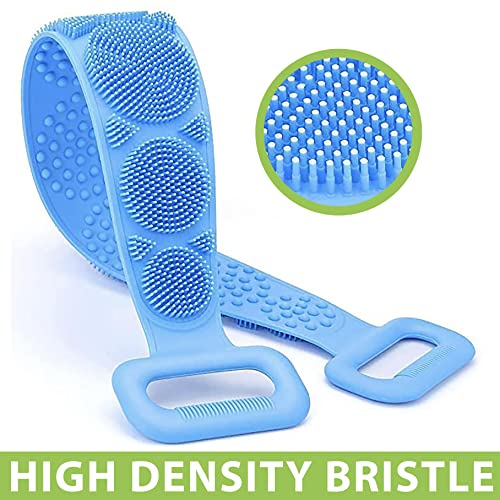 Midazzle Silicone Body Back Scrubber Double Side Bathing Brush for Skin Deep Cleaning, Dead Skin Removal Exfoliating Belt for Shower, Easy to Clean, Lathers Well for Men & Women... - Image 5