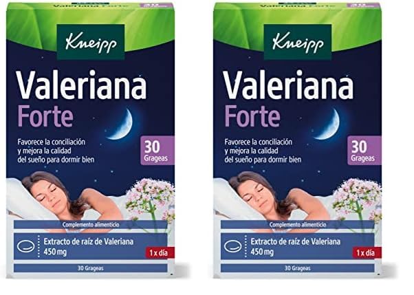 Kneipp Valeriana Forte, Solución para Conciliar el Sueño, Ayuda a Dormir en Caso de Estrés Ocasional, 30 Grageas (Paquete de 2)