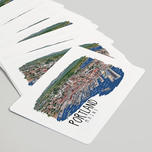 Baraja de póker Portland Maine, 52 cartas, tamaño póker miniatura 5