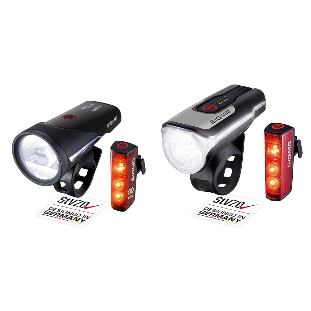 SIGMA SPORT - Aura 100 / Blaze LINK Set | Fahrradbeleuchtung vorne und hinten & - LED Fahrradlicht Set Aura 80 und Blaze