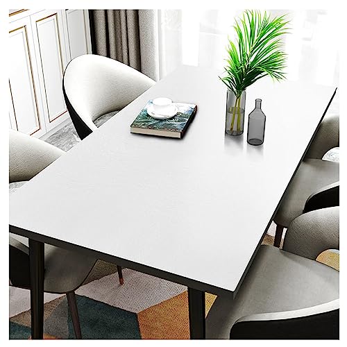 Nappe rectangulaire en cuir 85x140 cm imperméable et réutilisable pour table basse de salon blanche - 2
