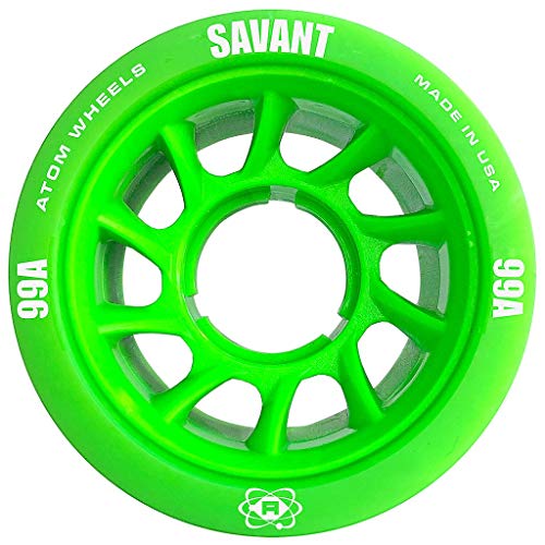 ATOM Savant Roller Wheels - Ultra Light for Perfect Speed and Control, Green 99A, Set of 8
