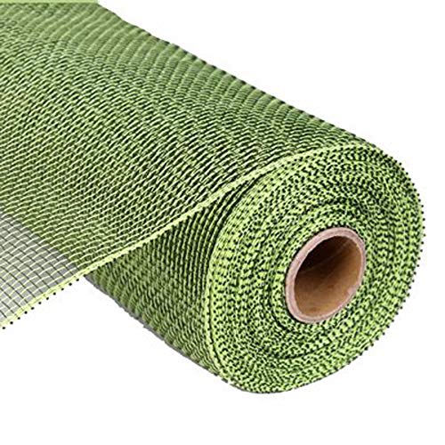 10 inch x 30 feet Plastic Mesh Ribbon - Value Mesh (Moss Green/Apple Green)
