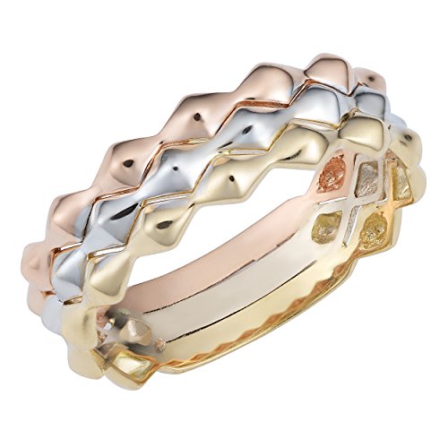 Kooljewelry 14k or tricolore collier pendentif en métaux précieux fins