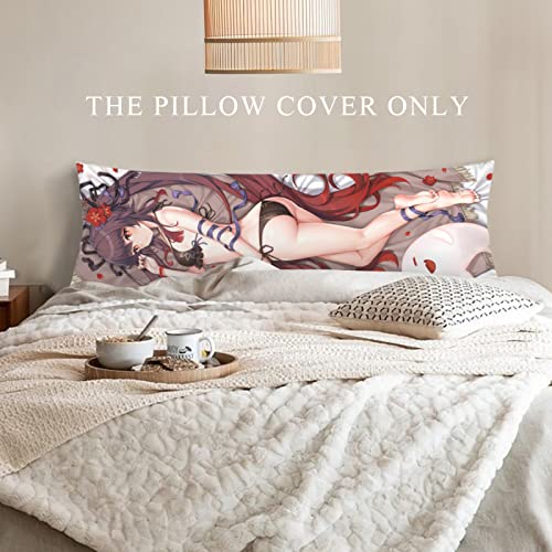 Genshin Impact Pillowcase Hu Tao Body Pillow Case Cover Dakimakura(59.1X19.7In/150X50Cm) #TOP2