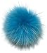 FISH IN THE SEA Premium Echtfell Bommel 17-19cm Fellbommel Aqua Türkis mit Druckknopf in leicht zum Anbringen Abnehmbarer Pom Pom für Strickmütze