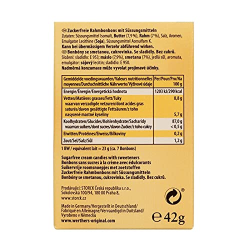 Werther'S Original - Sin Azúcares 42G Classic - Lot De 4 - Precio Por Lote - Entrega Rápida