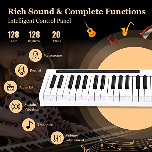 Costzon 88-Key Portable Keyboard Piano, Electric Keyboard Digital Piano W/Full Size Semi Weighted Keys, Usb/Midi Keyboard, Sustain Pedal, Power Supply & Carrying Case For Beginners Adults Kids, White #TOP1